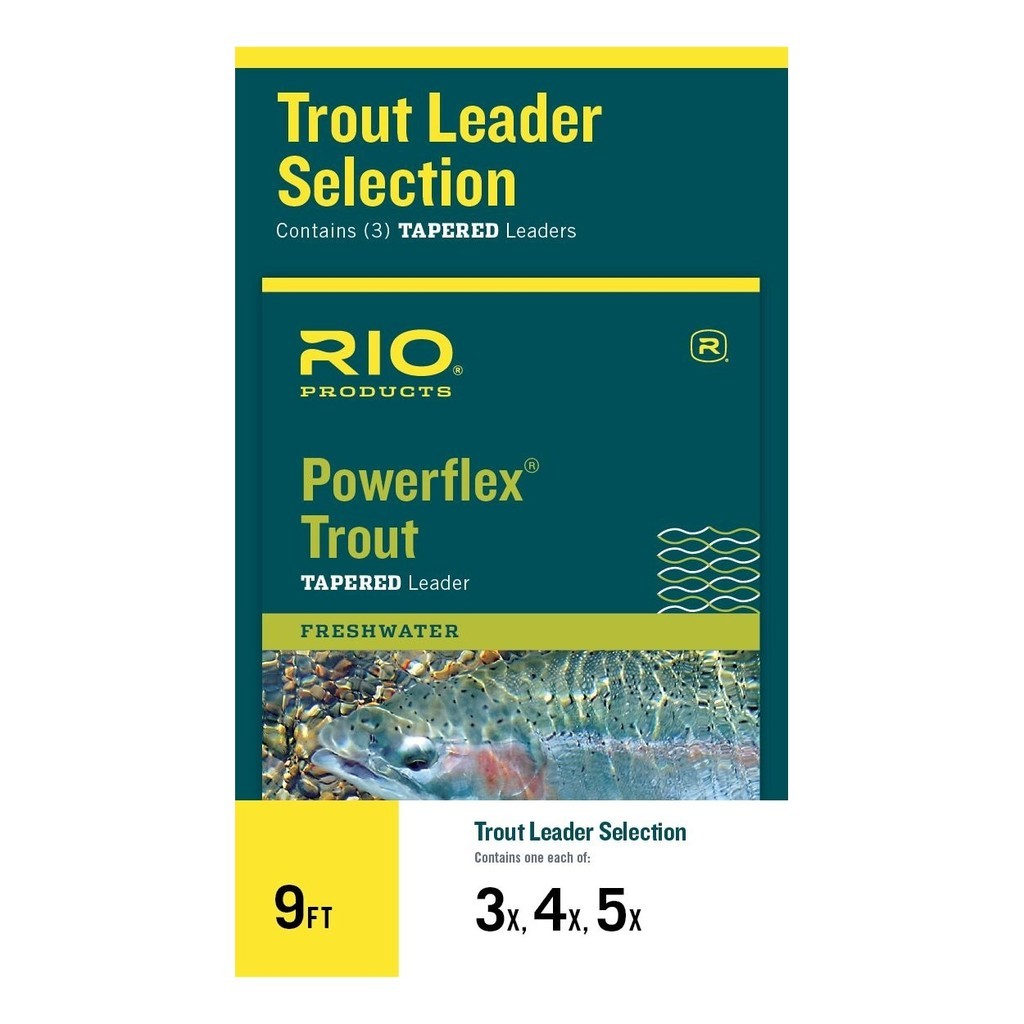 Rio Powerflex Trout Taperad Leader 9ft 3-Pack 3X/4X/5X dans le groupe Hameçons et terminal tackle / Leaders et Bas de ligne / Leaders prêts à l\'emploi / Queues de rat l\'adresse Sportfiskeprylar.se (RP24330)