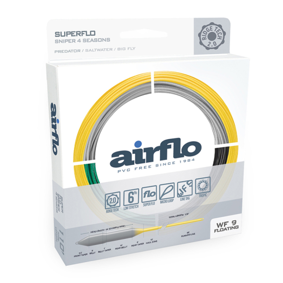Airflo Ridge 2.0 Sniper 4 Season Fast Interm./Sink 3 dans le groupe Lignes de pêche / Lignes de pêche à la mouche / Soies une main l\'adresse Sportfiskeprylar.se (RSF-SN4-WF8I-S3-GR-SBr)