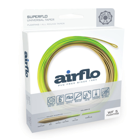 Airflo Superflo Ridge 2.0 Universal Taper Floating Fly Line dans le groupe Lignes de pêche / Lignes de pêche à la mouche / Soies une main l\'adresse Sportfiskeprylar.se (RSF-UT-WF3F-MO-CHr)