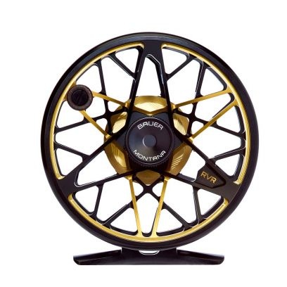Bauer RVR Black/Gold/Anodize Fly Reel dans le groupe Moulinet de pêche / Moulinets mouche et bobines suplémentaires / Moulinets de pêche à la mouche l\'adresse Sportfiskeprylar.se (RVR-G-23r)