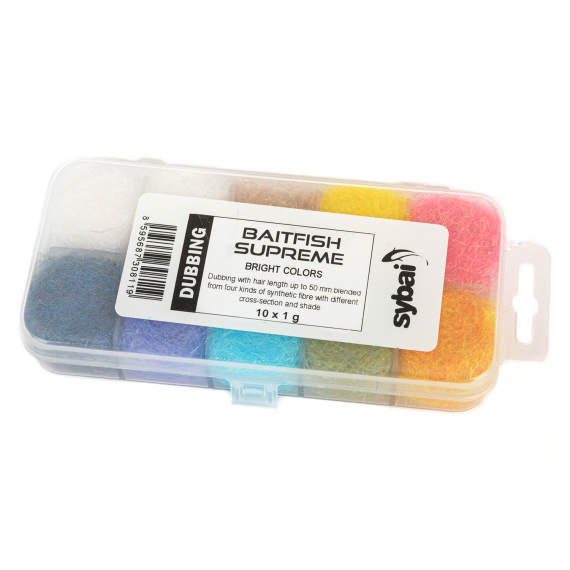 Baitfish Supreme Dubbing Box - Bright Colors dans le groupe Hameçons et terminal tackle / Fabrication mouche / Matériel de montage de mouches / Dubbing l\'adresse Sportfiskeprylar.se (S-273080)