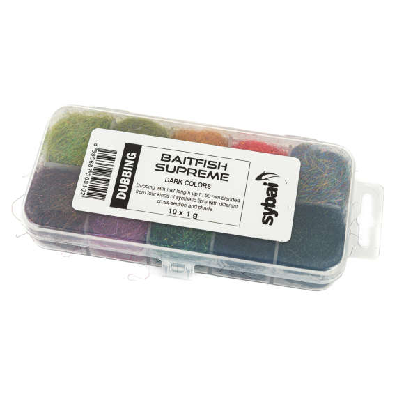 Baitfish Supreme Dubbing, Box - Dark Colors dans le groupe Hameçons et terminal tackle / Fabrication mouche / Matériel de montage de mouches / Dubbing l\'adresse Sportfiskeprylar.se (S-273081)