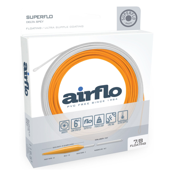 Airflo Superflo Integratged Delta Spey Fly Line dans le groupe Lignes de pêche / Lignes de pêche à la mouche / Soies deux mains l\'adresse Sportfiskeprylar.se (SFS-DS-WF8-9F-SR-WHr)