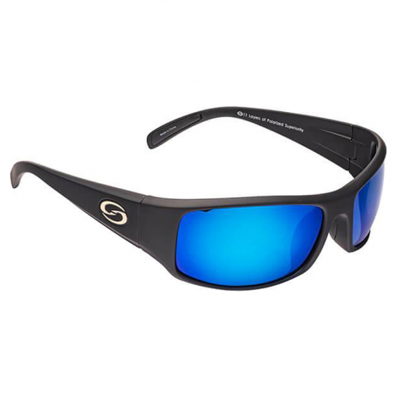 Strike King S11 Optics Okeechobee Matte Black Frame, Wht/Blue Mirror Gray Base Lens dans le groupe Habits et chaussures / Lunettes / lunette polarisante peche l\'adresse Sportfiskeprylar.se (SG-S11534)