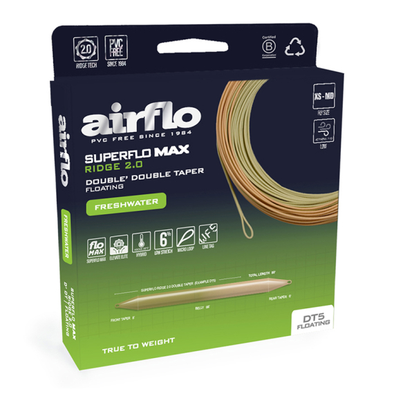 Airflo Superflo Max Ridge 2.0 Double Taper dans le groupe Lignes de pêche / Lignes de pêche à la mouche / Soies une main l\'adresse Sportfiskeprylar.se (SMR-DDT-DT3F-LG-TANr)