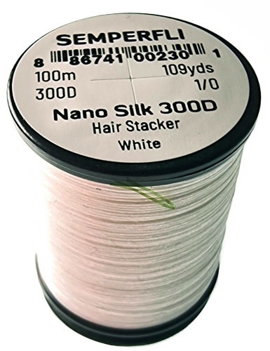 Semperfli Nano Silk 300D 1/0 Hair Stacker dans le groupe Hameçons et terminal tackle / Fabrication mouche / Matériel fabrication mouche / Fil pour mouches l\'adresse Sportfiskeprylar.se (SNAN300WHT)