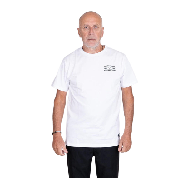 SQRTN X Wolfcreek Lures Tee, White dans le groupe Habits et chaussures / Vêtements / T-shirts l\'adresse Sportfiskeprylar.se (SQWC-001-Sr)