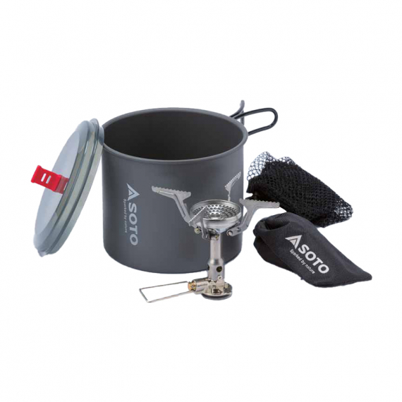 Soto Amicus with Igniter & New River Pot dans le groupe Loisirs en plein air / Cuisines camping et ustensiles / Cuisines et brûleurs camping / Cuisines gaz l\'adresse Sportfiskeprylar.se (SSOD-1NVENR)