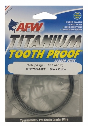 Titanium Tooth Proof, Single Strand Leader Wire, 75 lb (34 kg) dans le groupe Hameçons et terminal tackle / Leaders et Bas de ligne / Bas de ligne / Câble l\'adresse Sportfiskeprylar.se (ST1075B-15FT)