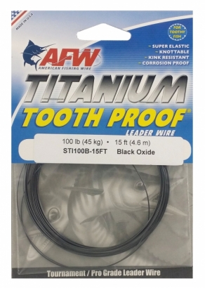 Titanium Tooth Proof, Single Strand Leader Wire, 100 lb (46 kg) dans le groupe Hameçons et terminal tackle / Leaders et Bas de ligne / Bas de ligne / Câble l\'adresse Sportfiskeprylar.se (STI100B-15FT)