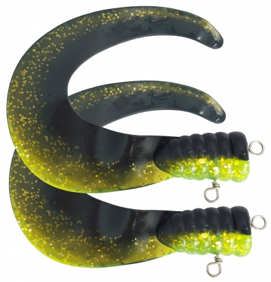 SvartZonker Big Tail (2-pack) - C22 Black/Chartreuse dans le groupe Leurres / Leurres souples / Tails de rechange l\'adresse Sportfiskeprylar.se (SZ101122)