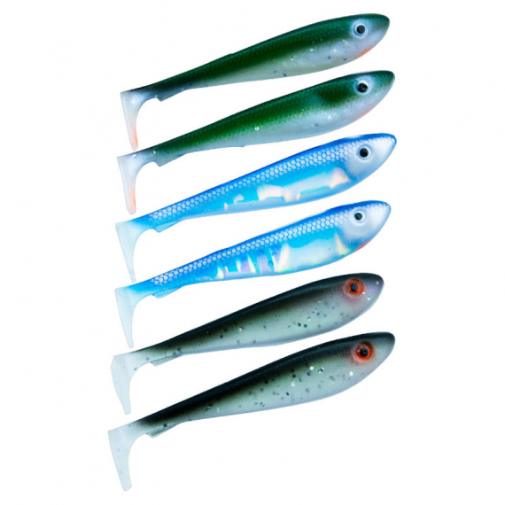 Svartzonker McRubber Shad 9cm Mix (6-pack) dans le groupe Leurre de la peche / Leurre souple / Jigs pour perches et pour sandres l\'adresse Sportfiskeprylar.se (SZ103553r)