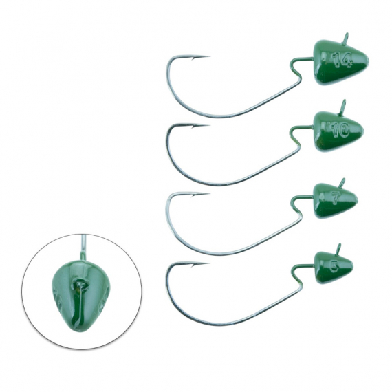 Svartzonker Offset Bismuth Dark Green (2pcs) dans le groupe Hameçons et terminal tackle / Têtes plombées / Têtes plombées texanes l\'adresse Sportfiskeprylar.se (SZ115462r)