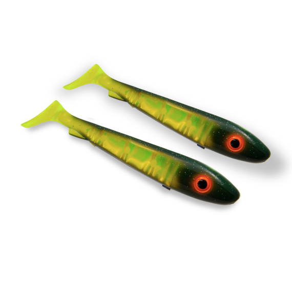 SvartZonker Big McRubber 25cm Flash Series (2-pack) - Black Chartreuse dans le groupe Leurre de la peche / Leurre souple / Jigs à brochets l\'adresse Sportfiskeprylar.se (SZ115804)