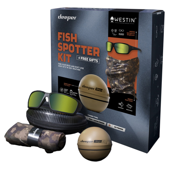 Deeper Smart Sonar CHIRP+ 2.0 Fish Spotter Kit (Westin W6 Sport + Deeper Neck Gaiter) dans le groupe Électronique marine et bateau / Sondeur et GPS / Sondeurs portables l\'adresse Sportfiskeprylar.se (TGAM1483)