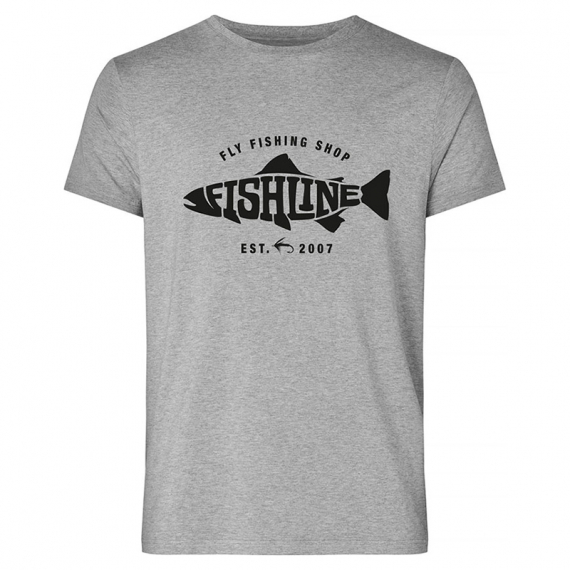 Fishline Fish Logo Men´s 100% Cotton Grey t-shirt dans le groupe Habits et chaussures / Habits / T-shirts l\'adresse Sportfiskeprylar.se (TS2000_FLTL-Sr)