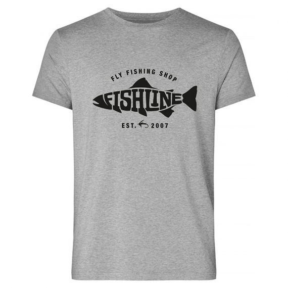 Fishline Fish Logo Men´s 100% Cotton Grey t-shirt dans le groupe Habits et chaussures / Habits / T-shirts l\'adresse Sportfiskeprylar.se (TS2000_FLTL-Sr)