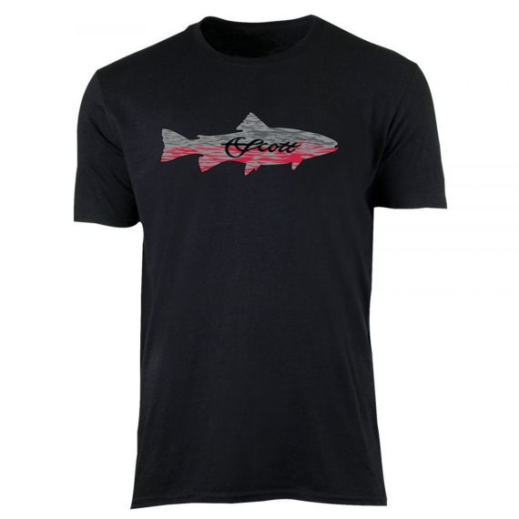 Scott Grey/red Trout on Black T-shirt dans le groupe Habits et chaussures / Habits / T-shirts l\'adresse Sportfiskeprylar.se (TS24TROUTSMr)