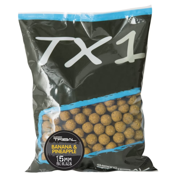 Shimano TX1 Banana & Pineapple Boilies 5kg dans le groupe Leurre de la peche / Bouillettes, esches et amorce / Bouillette, bouillette carpe l\'adresse Sportfiskeprylar.se (TX1BPB155000r)