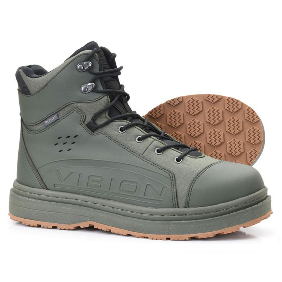 Vision Koski Green Wading Shoe Rubber 2.0 Sole dans le groupe Habits et chaussures / Waders et équipement de wading / Chaussure de peche, chaussure wading l\'adresse Sportfiskeprylar.se (V2095-6r)