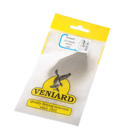 Gräsand - Grey Sidfjäder Medium dans le groupe Hameçons et terminal tackle / Fabrication mouche / Matériel de montage de mouches / Plumes et capes / Autres plumes l\'adresse Sportfiskeprylar.se (V5003)