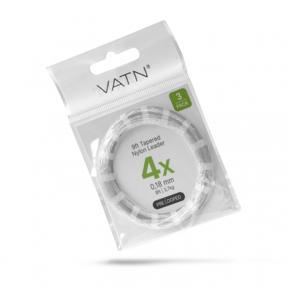 VATN Trout Pre-Looped Tapered Leader 9\' (3pcs) dans le groupe Hameçons et terminal tackle / Leaders et Bas de ligne / Leaders prêts à l\'emploi / Queues de rat l\'adresse Sportfiskeprylar.se (VTN31Xr)