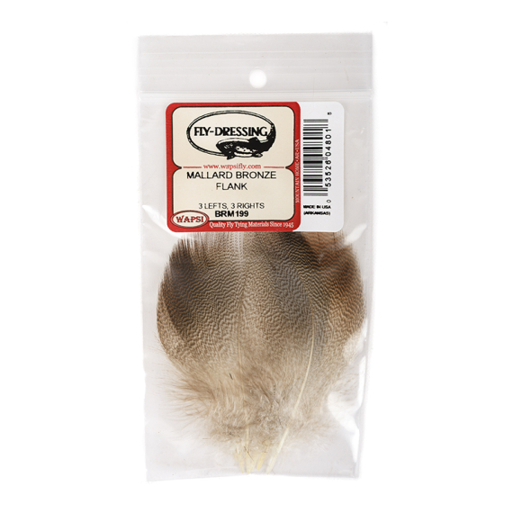 Wapsi Mallard Bronze Flank dans le groupe Hameçons et terminal tackle / Fabrication mouche / Matériel de montage de mouches / Plumes et capes / Hackle l\'adresse Sportfiskeprylar.se (W-BRM199)