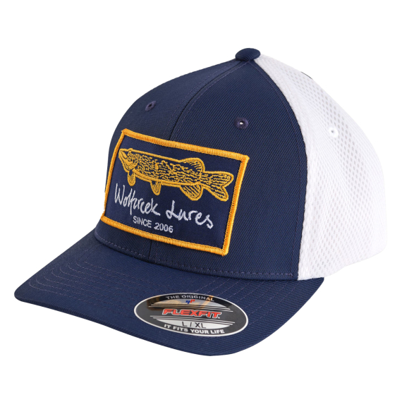 Wolfcreek Pike Patch Airmesh Flexfit Navy/White dans le groupe Habits et chaussures / Chapeau de peche, casquette peche / Casquettes / Casquettes Flexfit l\'adresse Sportfiskeprylar.se (WCL-05-CAP-05-NAV-WHTr)