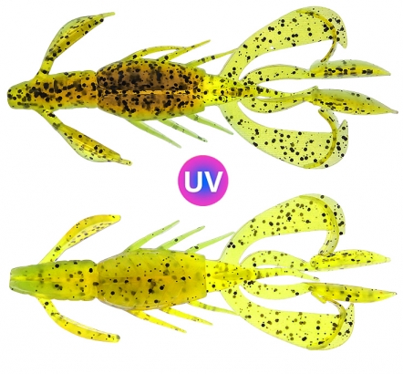 PerchFight Crayfish 4.4\'\' 5-Pack , Green Pumpkin Chartreuse dans le groupe Leurre de la peche / Leurre souple / Écrevisses et appâts creaturebait / écrevisses l\'adresse Sportfiskeprylar.se (Z-PC44-GPC)
