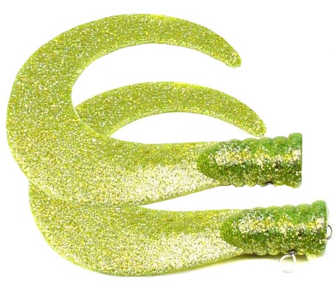 SvartZonker Big Tail (2-pack) - Chartreuse glitter dans le groupe Leurres / Leurres souples / Tails de rechange l\'adresse Sportfiskeprylar.se (ZS101101)