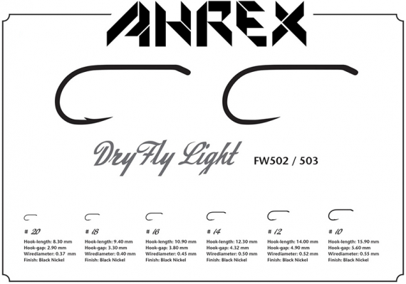 Ahrex FW503 - Dry Light Fly - Barbless #20 dans le groupe Hameçons et terminal tackle / Hameçons / Hameçons mouche l\'adresse Sportfiskeprylar.se (afw503-20)