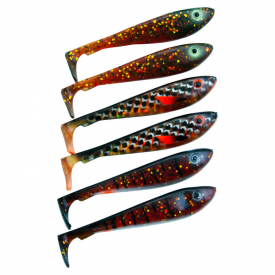 Svartzonker McRubber Shad 9cm Mix (6-pack) - Motoroil