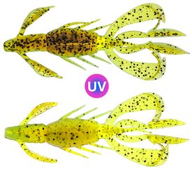 PerchFight Crayfish 4.4'' 5-Pack , Green Pumpkin Chartreuse