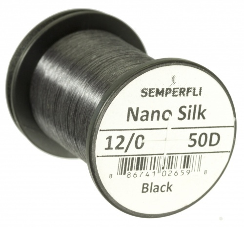 Semperfli Nano Silk 12/0 50D - Black dans le groupe Hameçons et terminal tackle / Fabrication mouche / Matériel de montage de mouches / Fil pour mouches l\'adresse Sportfiskeprylar.se (nano-blkr)