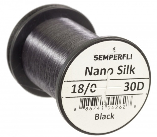 Semperfli Nano Silk 18/0 30D Black dans le groupe Hameçons et terminal tackle / Fabrication mouche / Matériel fabrication mouche / Fil pour mouches l\'adresse Sportfiskeprylar.se (nano-ultra-blkr)