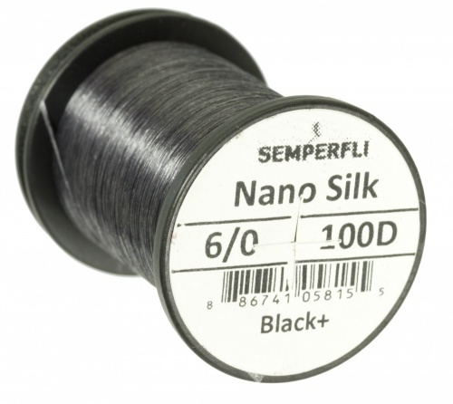Semperfli Nano Silk 100D Predator 6/0 - Black Plus dans le groupe Hameçons et terminal tackle / Fabrication mouche / Matériel fabrication mouche / Fil pour mouches l\'adresse Sportfiskeprylar.se (sem-nano-pred-black-plusr)