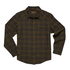 Howler Bro's La Grange Lightweight Flannel Cohen Plaid Dark Olive