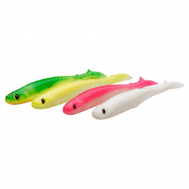 Savage Gear Slender Scoop Shad (4-pack) 9cm 4g - Dark Water Mix