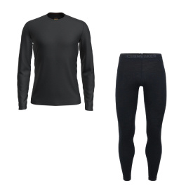 Icebreaker Mens 200 Oasis LS Crewe & Leggings Black